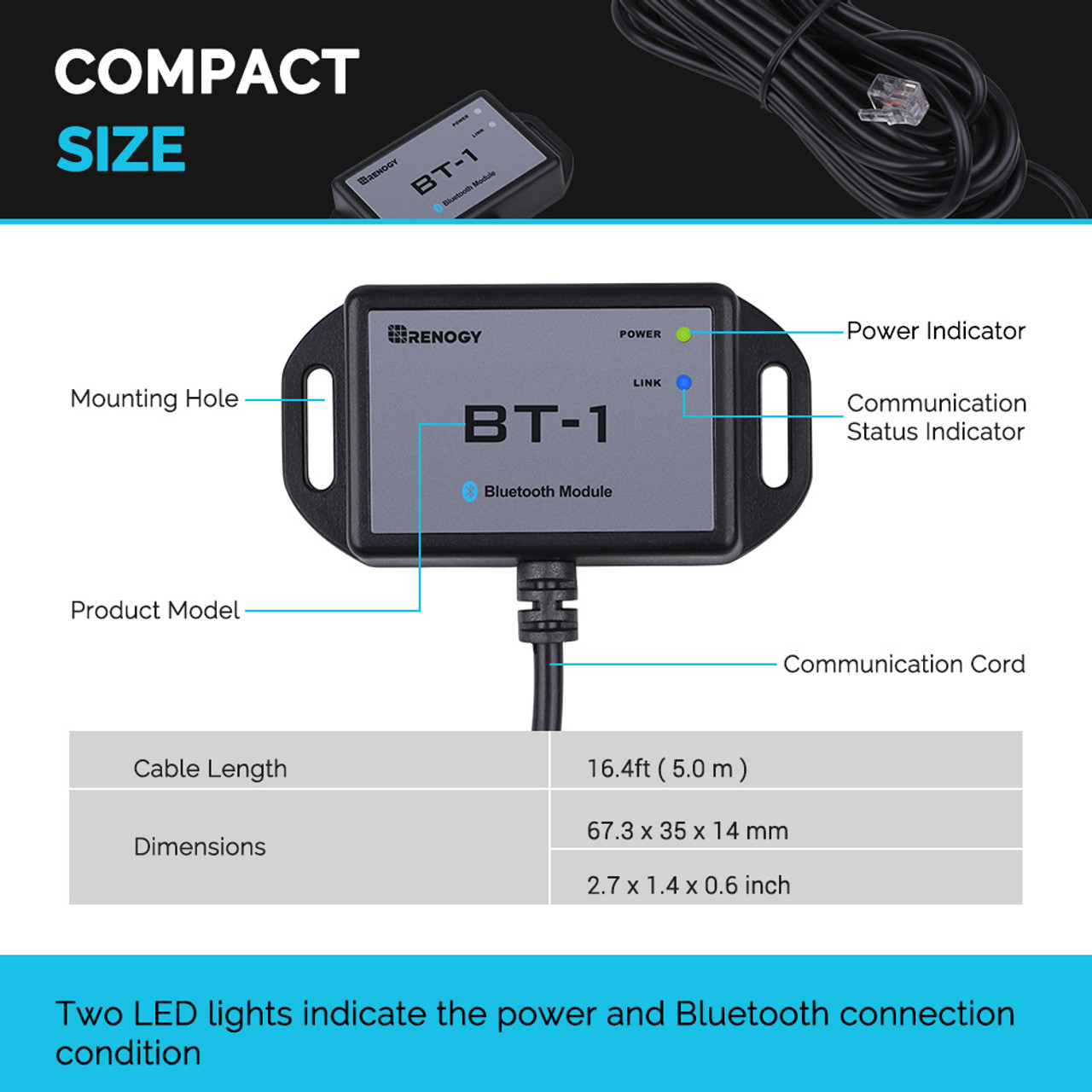 Modul Bluetooth Renogy RJ12 Po - Renogy Controller Wanderer ulasan dan harga